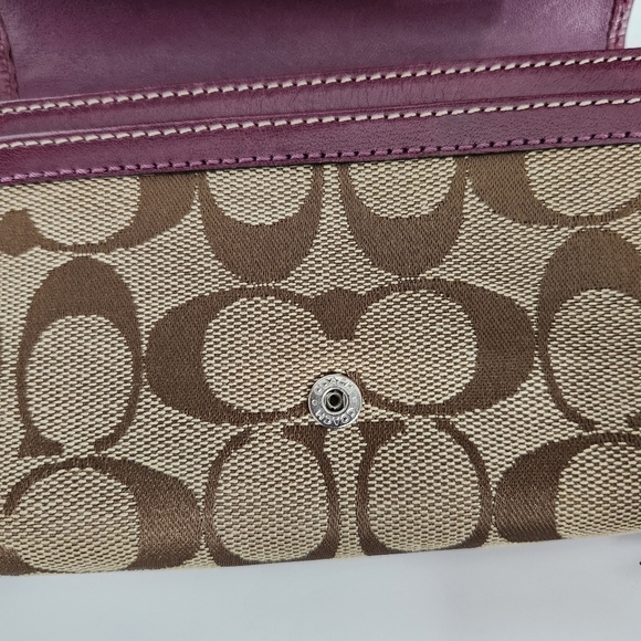 Coach purple trim wallet with coin pouch - Picture 10 of 13